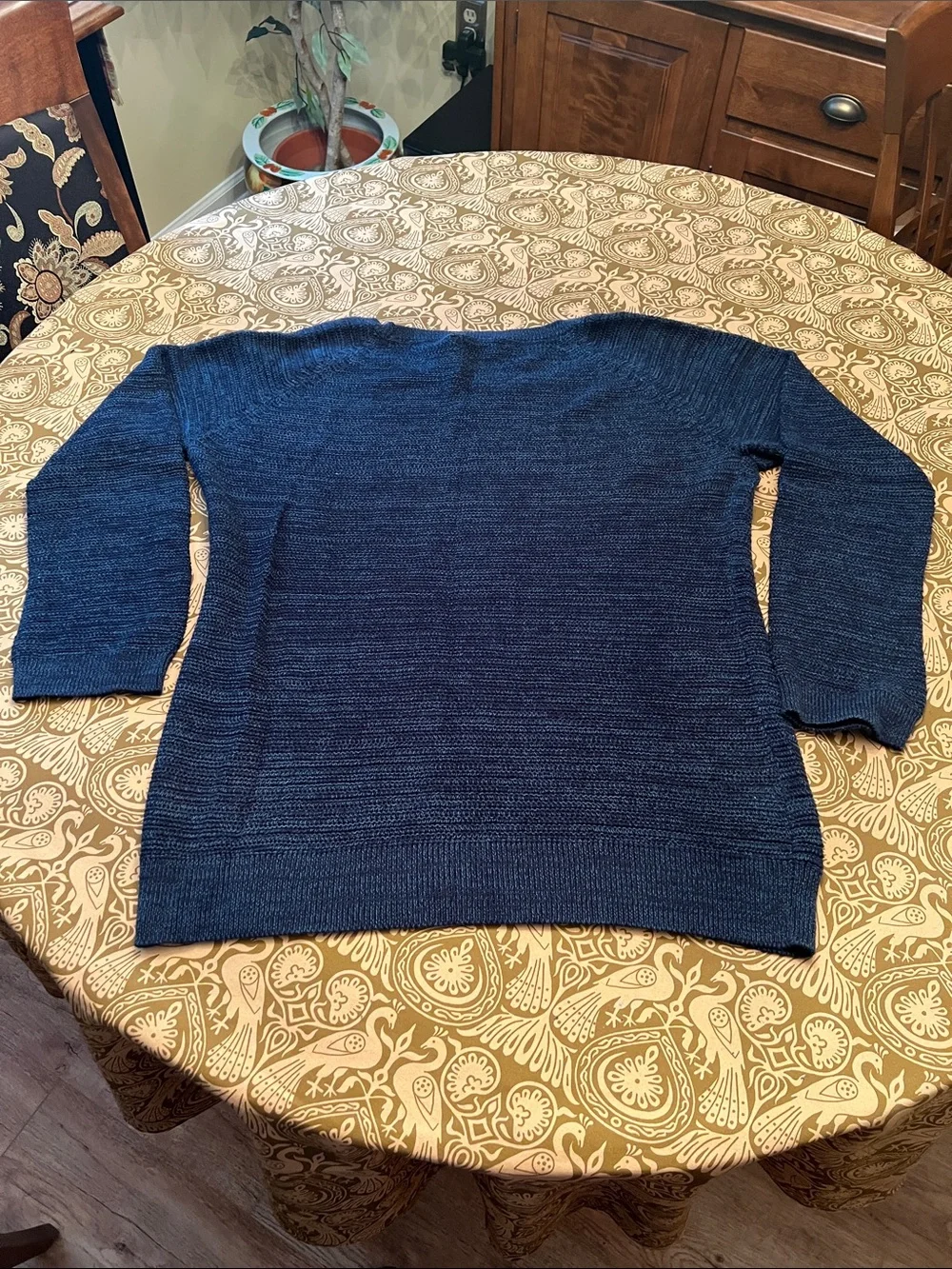 LOFT Navy & Blue Knit Crewneck Pullover Sweater